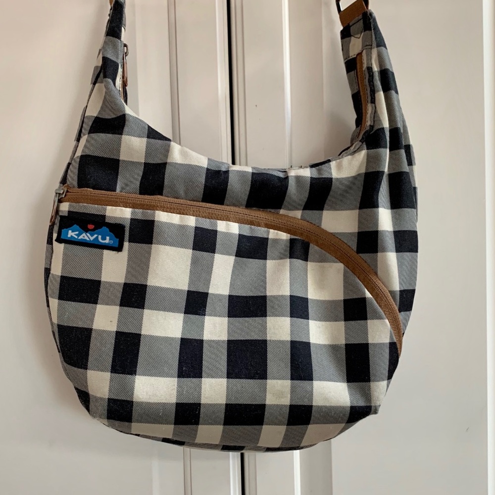 Kavu canvas purse - black and white / cream